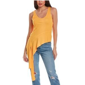Helmut Lang Women's Asymmetric Tank TOP Apricot NWT 265 Sz XS IRRG